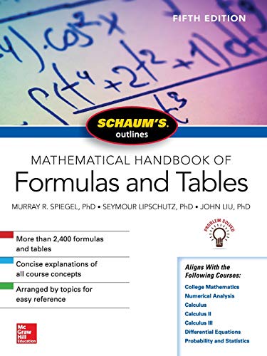 9781260010534-uk Schaum`s Outline of Mathematical Handbook of Formulas and Tables - Image 1